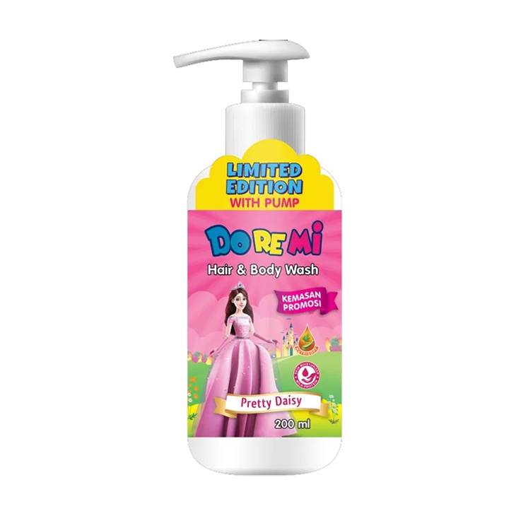 Doremi Hair &amp; Body Wash Moisturizing Pump - 200ml (Tersedia Varian Aroma)