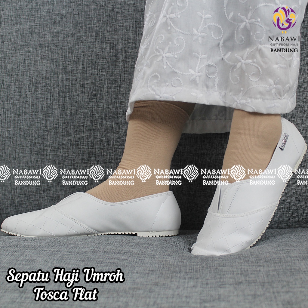 Sepatu Tosca Flatshoes Putih Polos Sepatu Haji Umroh Wanita Perlengkapan Haji dan Umroh Bandung