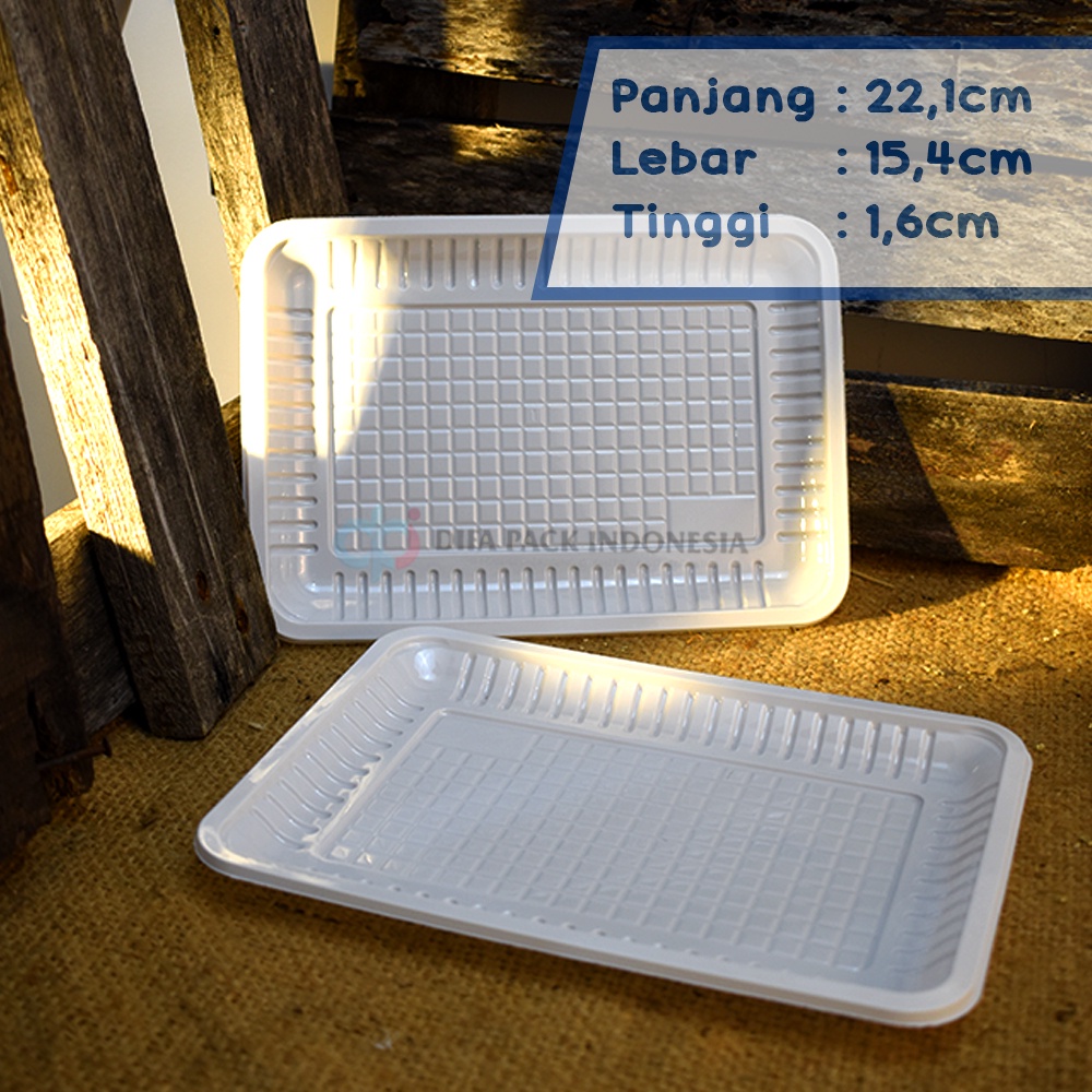 Mika Tray TR 1 Putih/ tray nampan plastik/ mika kue