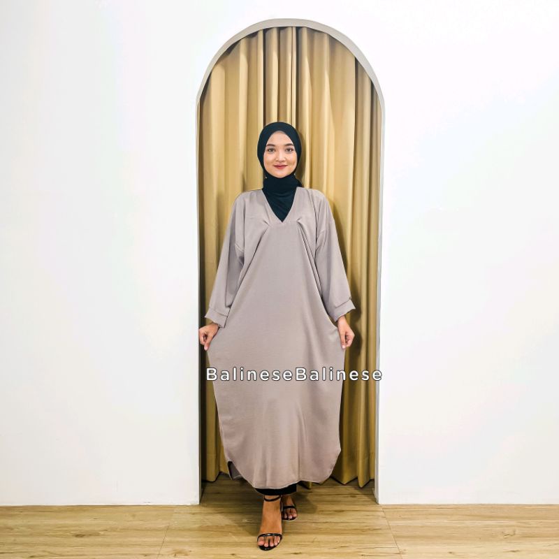 Kaftan Nazwa Jumbo Cringkle Airflow Gamis Lengan Panjang Ramadhan Baju Lebaran