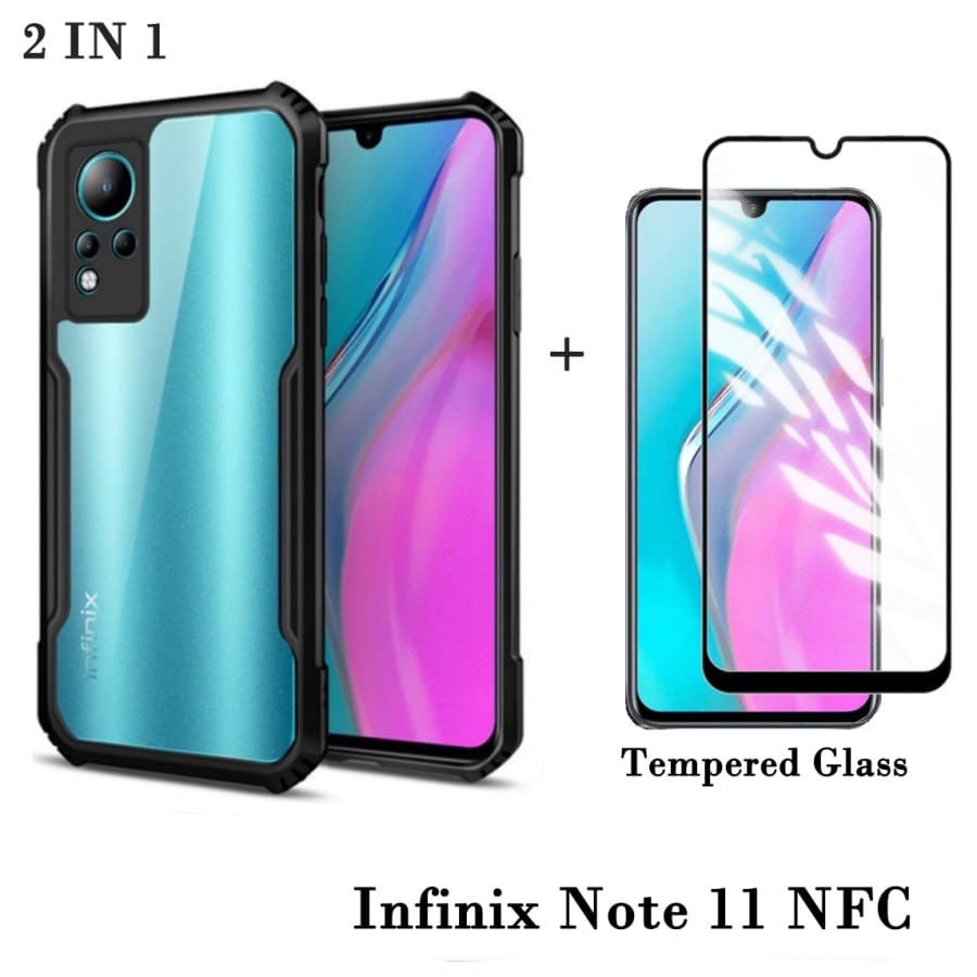 Promo Paket 2in1 Case Transparan Infinix Note 11 / Note 11 NFC Free Tempered Glass Layar