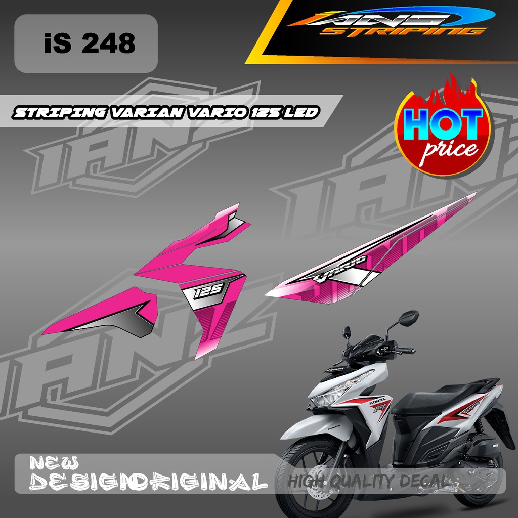 DECAL STRIPING DECAL VARIO 125 LED SIMPEL  / STIKER LIST HONDA VARIO 125 LED CUSTOM VARIAN  / DECAL KERETA VARIO SEMI FULL BODY  IS248