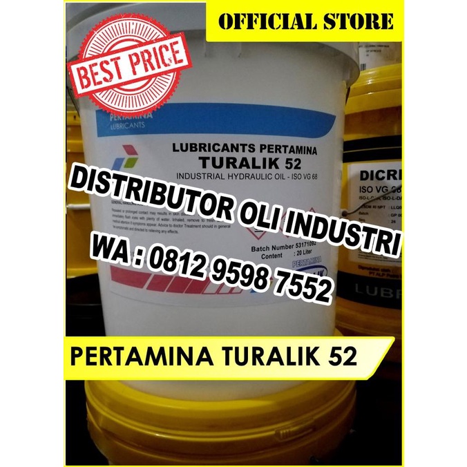 PERTAMINA TURALIK 52 ( Oli Hidrolik Industri - ISO VG 68 )