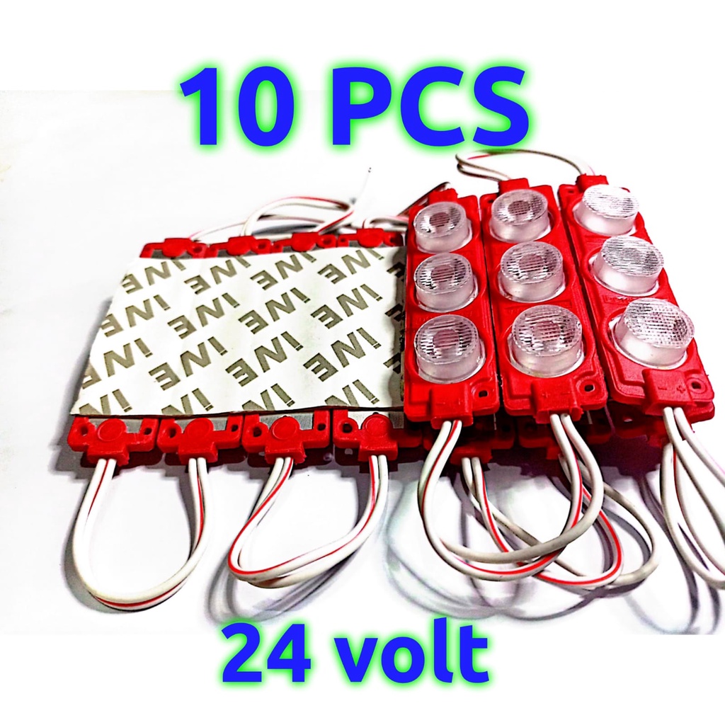 EL 10 PCS Lampu LED 3 Mata 24 Volt Lampu Kolong Truk 24 Volt