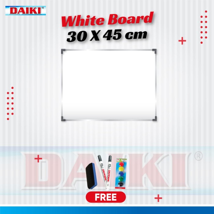

Papan tulis / whiteboard DAIKI magnetic gantung uk 30x45cm