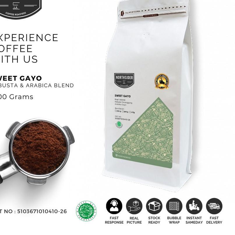 

☛ BIJI KOPI ARABIKA SWEET GAYO BLEND - 1KG NORTHSIDER COFFEE BLEND ➣