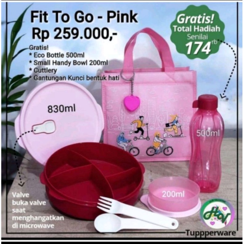 Fit to go tupperware/ tempat makan anak set tupperware / tempat bekal / kotak makan / kids lunch set