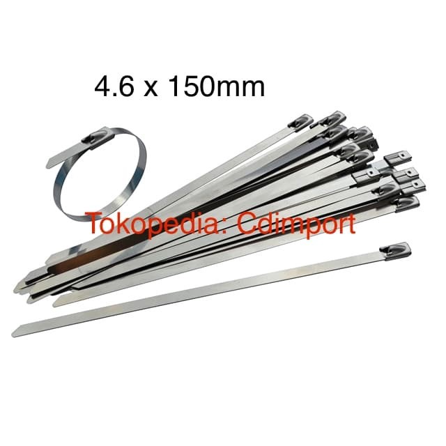 

Stainless Cable Ties - Kabel Tis Stainless 4.6 X 150 Mm 15 Cm - 100Pcs Star Seller