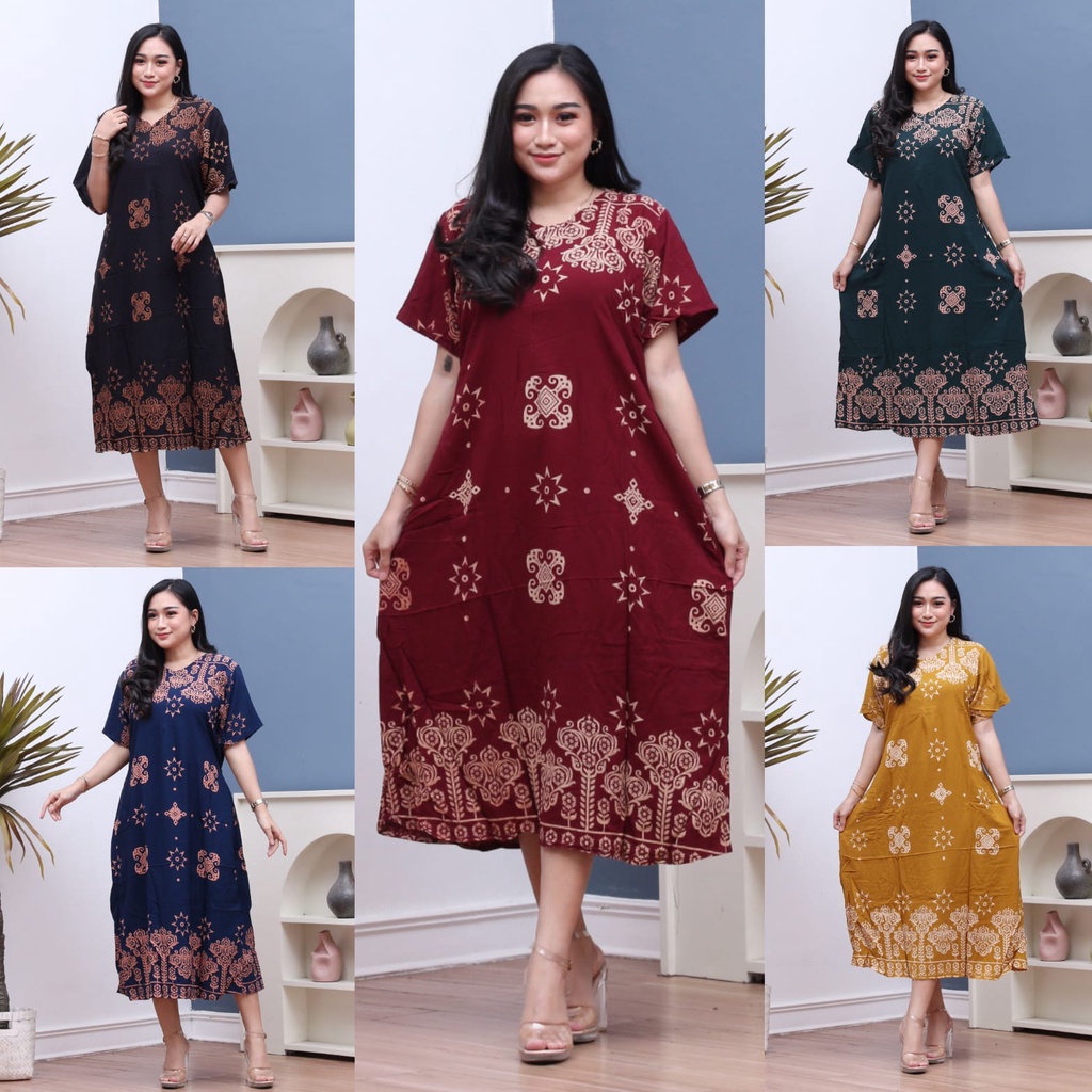 Batik wijayakusuma Daster Wanita Rayon Grade A Busui Resleting Depan Baju Tidur Daster Kekinian