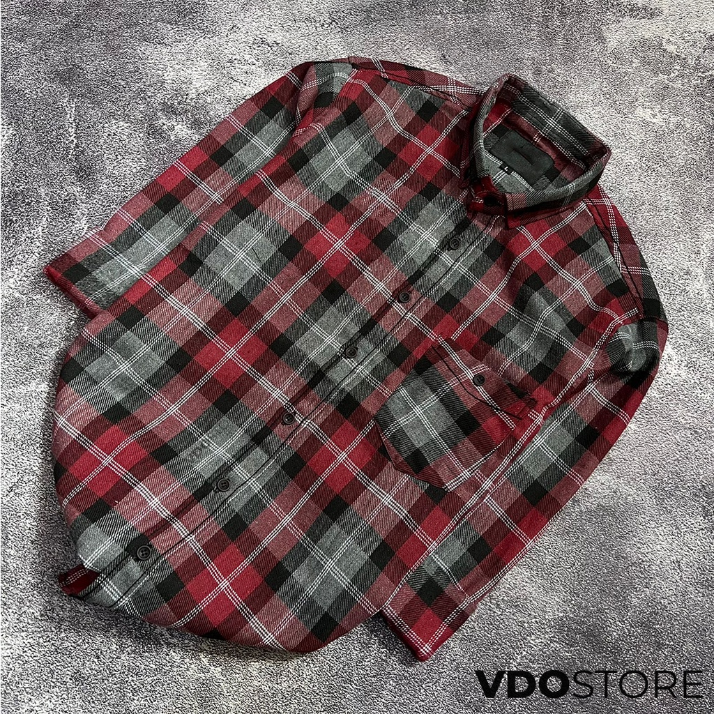 KEMEJA FLANEL PRIA 17B RED CHARCOAL - M L XL - KEMEJA LENGAN PANJANG VDOSTORE DEWASA BAJU FLANNEL TANGAN PANJANG HITAM NAVY ABU MOTIF KEMEJA COWOK MURAH DEWASA SANTAI TEBAL KUALITAS IMPORT BAJU CATUR PANEL FANEL