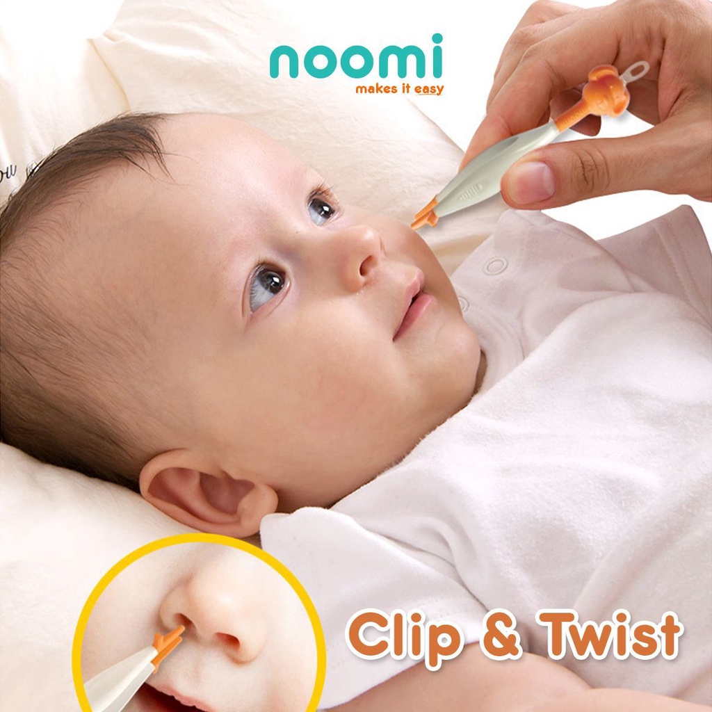 Noomi Clip &amp; Twist Pembersih Telinga Hidung Anak - Alat Pembersih Telinga &amp; Hidung