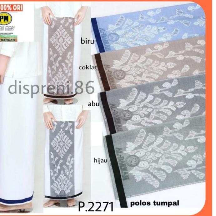 ♂ Sarung Putih Polos Samarinda Jumbo Al-Barkah design Pulau mas ✿
