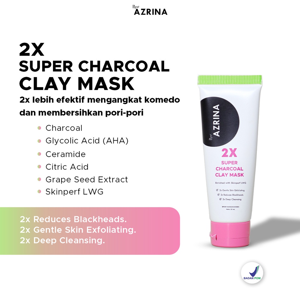 READY Azrina 2x Super Charcoal Clay Mask