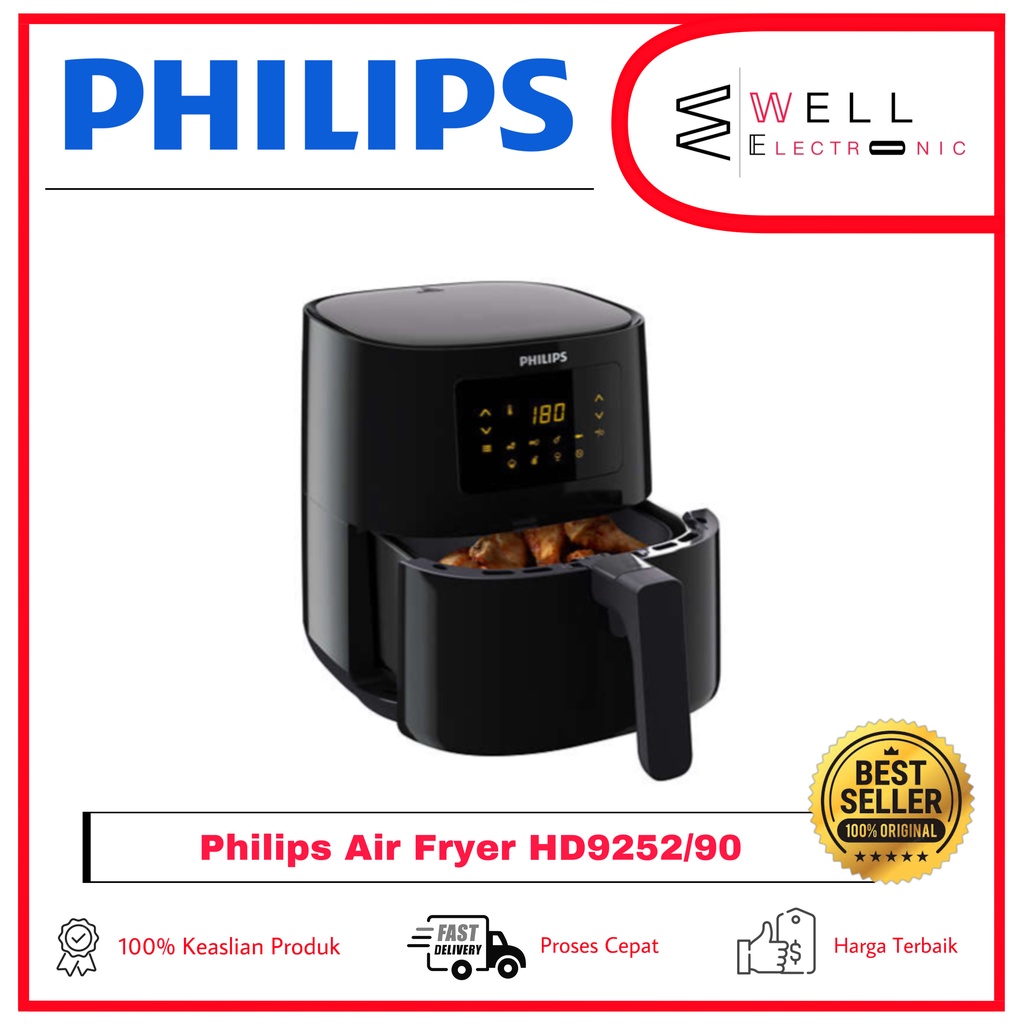 Philips Air Fryer Spectre HD9252/90 HD 9252 Digital Airfryer - Hitam