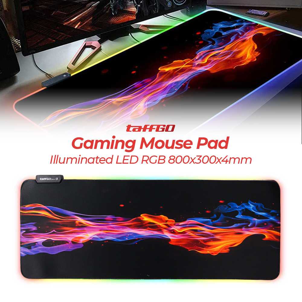 Gaming Mouse Pad Illuminated LED RGB 800x300x4mm Mousepad Alas Anti Licin Cahaya RGB LED Berkualitas