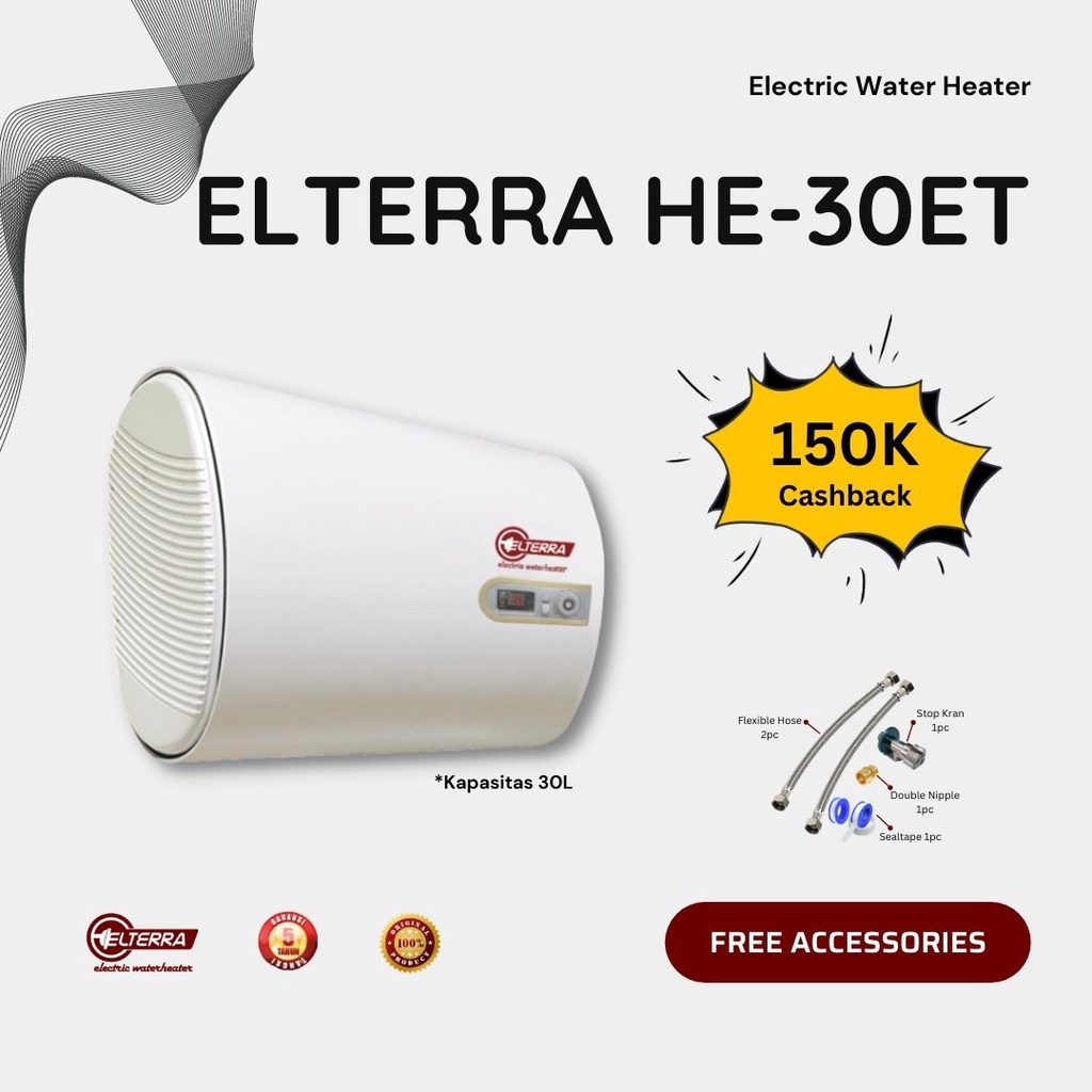 Water Heater listrik Elterra ET 30 Liter Hemat Biaya Listrik