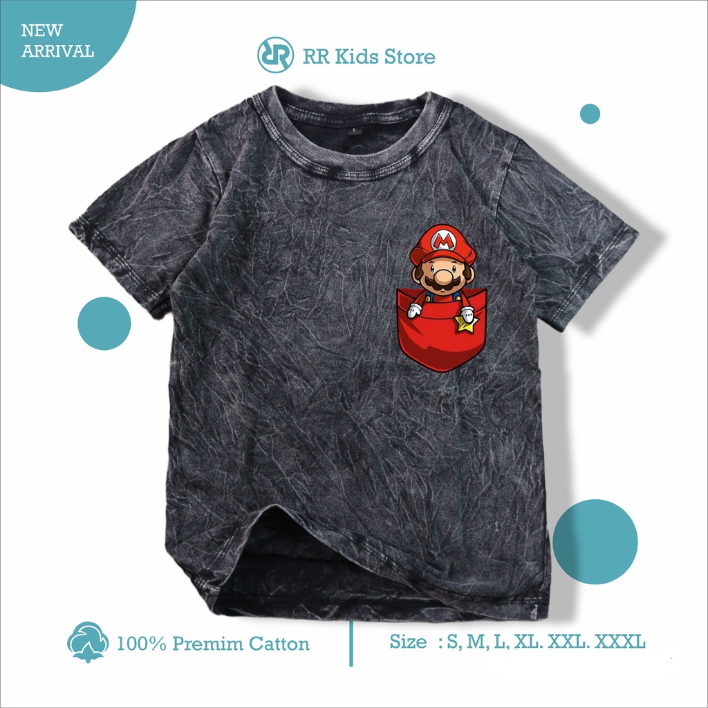 Baju Kaos Distro Anak Laki Laki Baju Washet Anak Laki & Perempuan Catoon Combed 30s 1Thn -12Thn 8