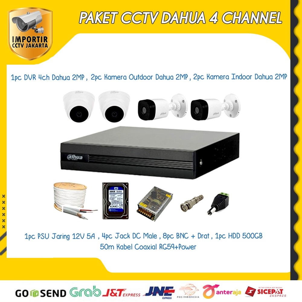 PAKET CCTV DAHUA SERIES COOPER 4CH 2MP