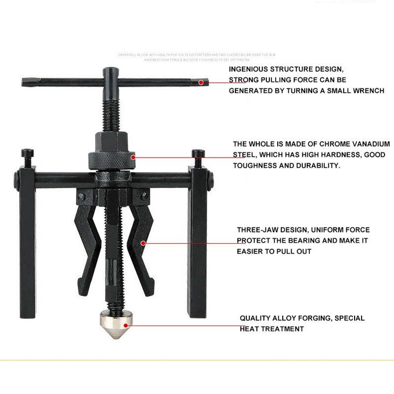Treker Bearing Puller Pilot Bearing Puller Inner Treker Riku Cabut Bearing Dalam Ukuran 16-38mm Gear Extractor 3 Kaki Jaw Mesin Motor