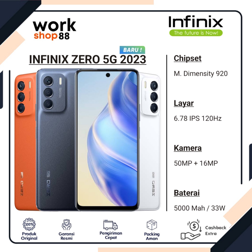 Produk Baru - HP Infinix ZERO 5G 2023 - [8GB + 5GB Expansion Up To Ram 13GB] | Rom 256GB - New Origi