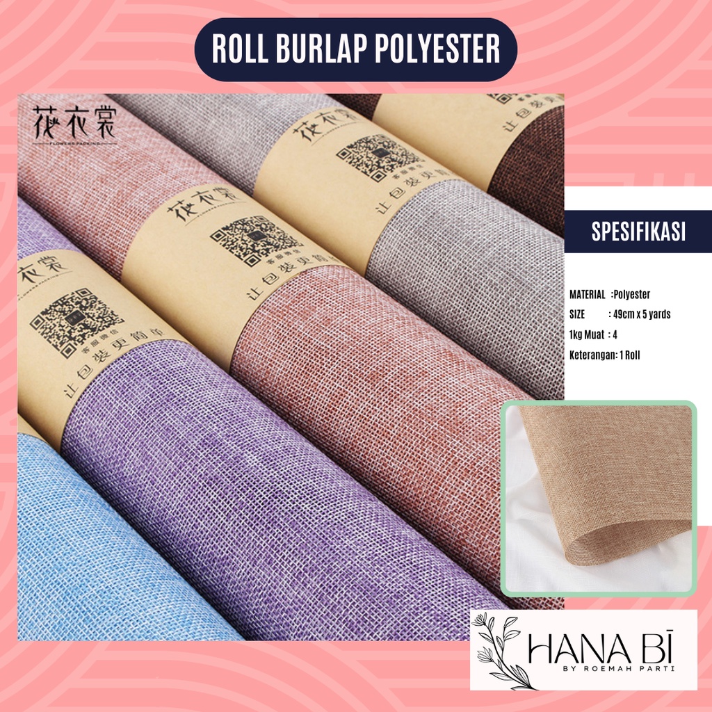 

1 Roll Florist Mesh buket korea Flower Wrapping Paper Kado Roll Burlap Polyester P.CMP