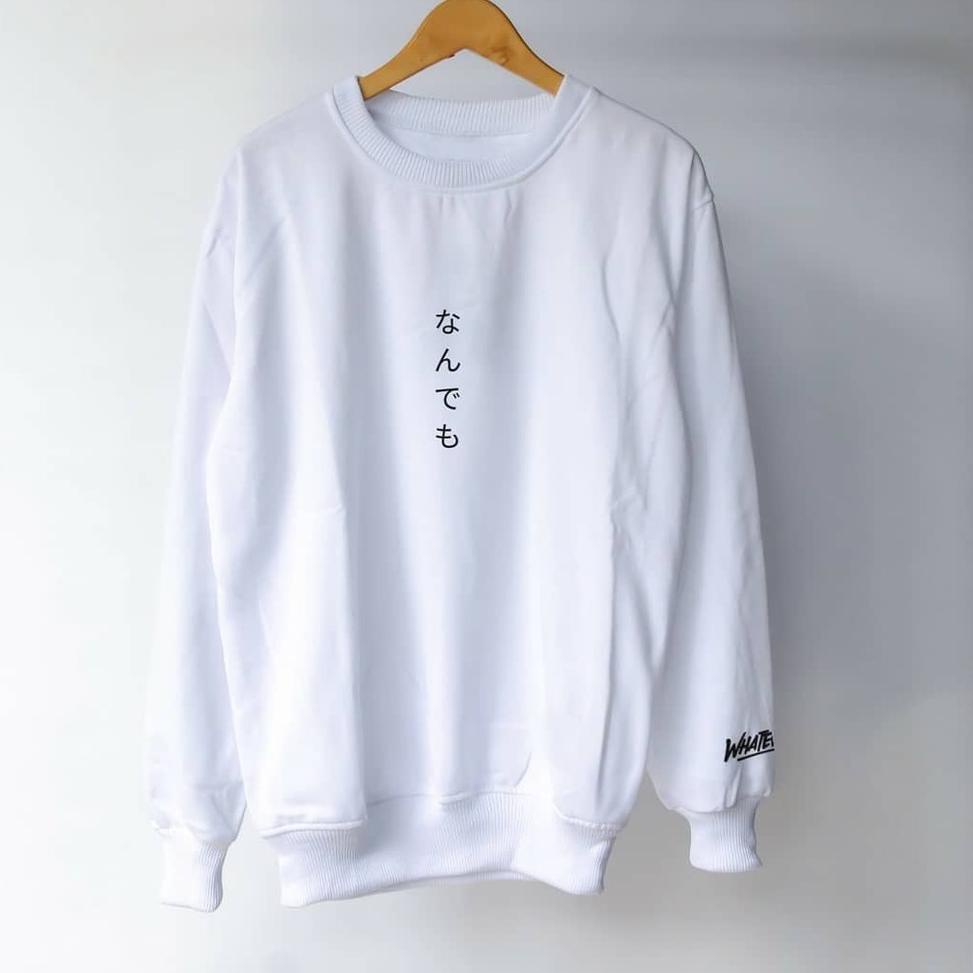NEW STOCK sweater kerah tinggi pria xxl crewneck pria murah keren putih jumbo suwiter pria distro or