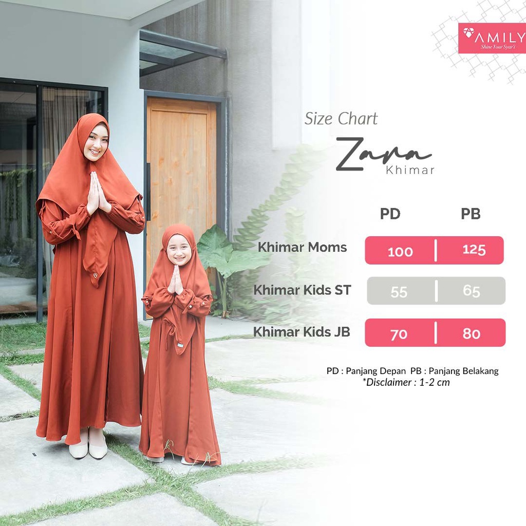 ZARA KHIMAR MOM AMILY HIJAB JILBAB INSTAN SYARI MURAH CANTIK SOFT PET ANTEM JUMBO SARIMBIT FAMILY SE