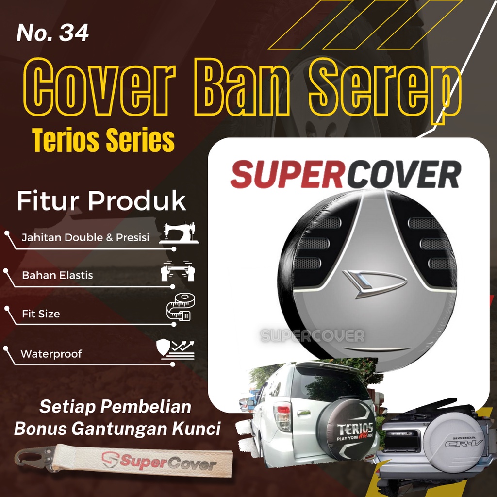 Sarung Ban Serep Daihatsu Terios Cover Ban Serep Kulit Sintetis Daihatsu Terios 34 Penutup Pelindung