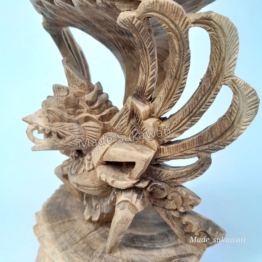 Patung Garuda Kayu 17cm kerajinan ukiran hiasan dekorasi handmade Bali