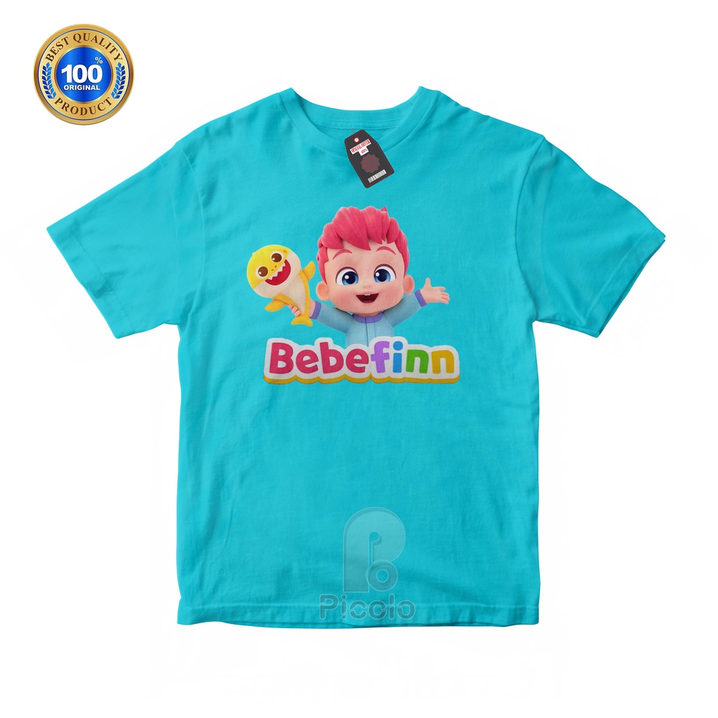 (FREE NAMA) BAJU KAOS ATASAN ANAK MOTIF KARTUN BEBEFINN UNISEX Bahan COTTUN