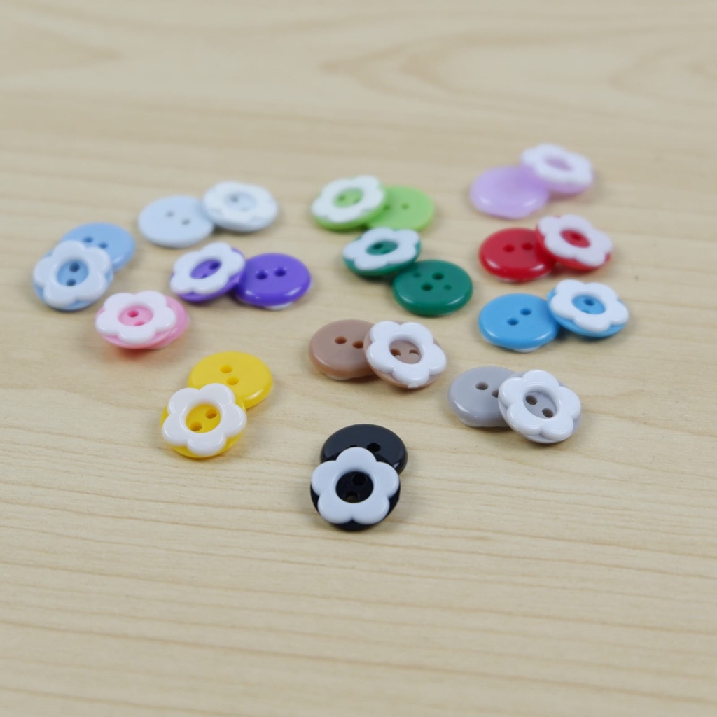 Kancing sakura diameter 15 mm - kancing baju tidur isi 50 pcs - Kancing - Kancing Motif Bunga