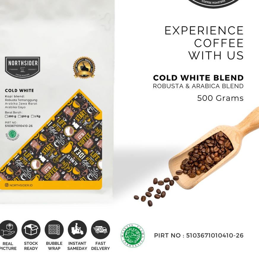

✲ BIJI KOPI SUSU COLD WHITE BLEND - 500GR NORTHSIDER COFFEE ♦