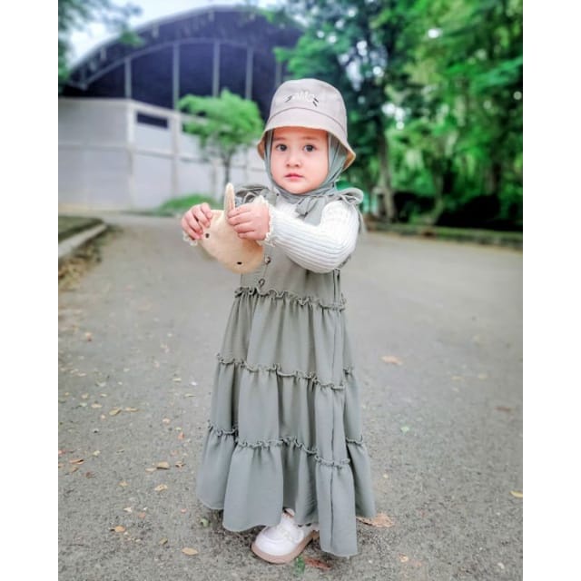 Qalisya Label - Shabina Dress/Overall Dress Anak/Dress Muslim Anak