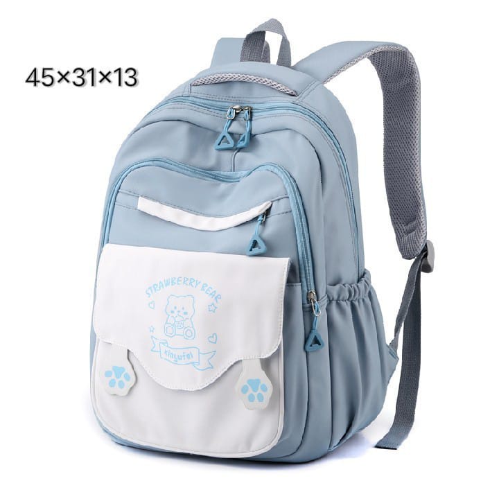 TAS RANSEL ANAK SEKOLAH STRAWBERRY BEAR / TAS RANSEL ANAK PEREMPUAN / TAS RANSEL ANAK CEWEK SD SMP / TAS RANSEL ANAK KARAKTER / TAS RANSEL ANAK PEREMPUAN SD SMP / TAS ANAK PEREMPUAN TERBARU 2023