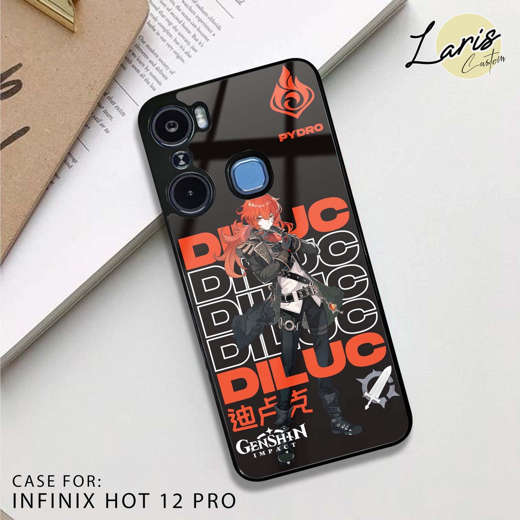 Case Infinix Hot 12 Pro 12i 10s Note 7  Hp Infinix Hot 12 Pro 12i 10S Note 7 Laris Custom [ Genshin 