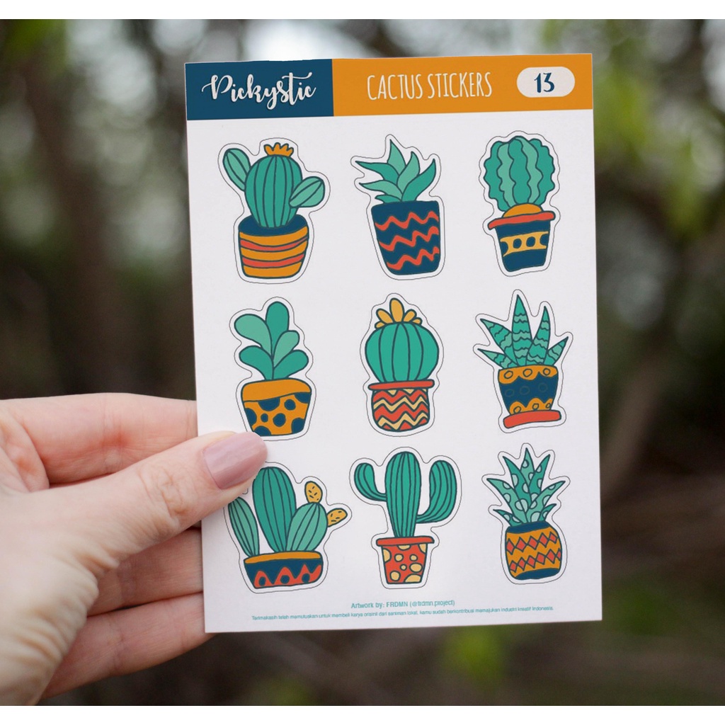 

Pickystic stiker ( 13 cactus ) jurnal scrapbook