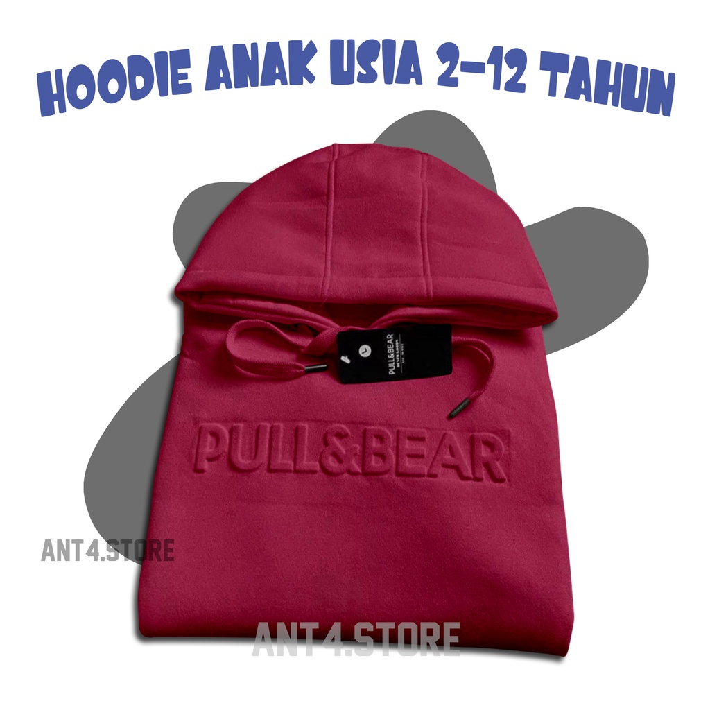 Hoodie Anak PULL AND BEAR EMBOSS 3D TIMBUL Hodie anak Laki Laki Perempuan Jaket Sweater Distro