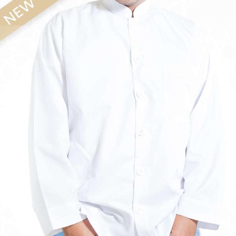 SALE TERBATAS baju koko pria putih lengan panjang polos baju Koko putih terbaru
