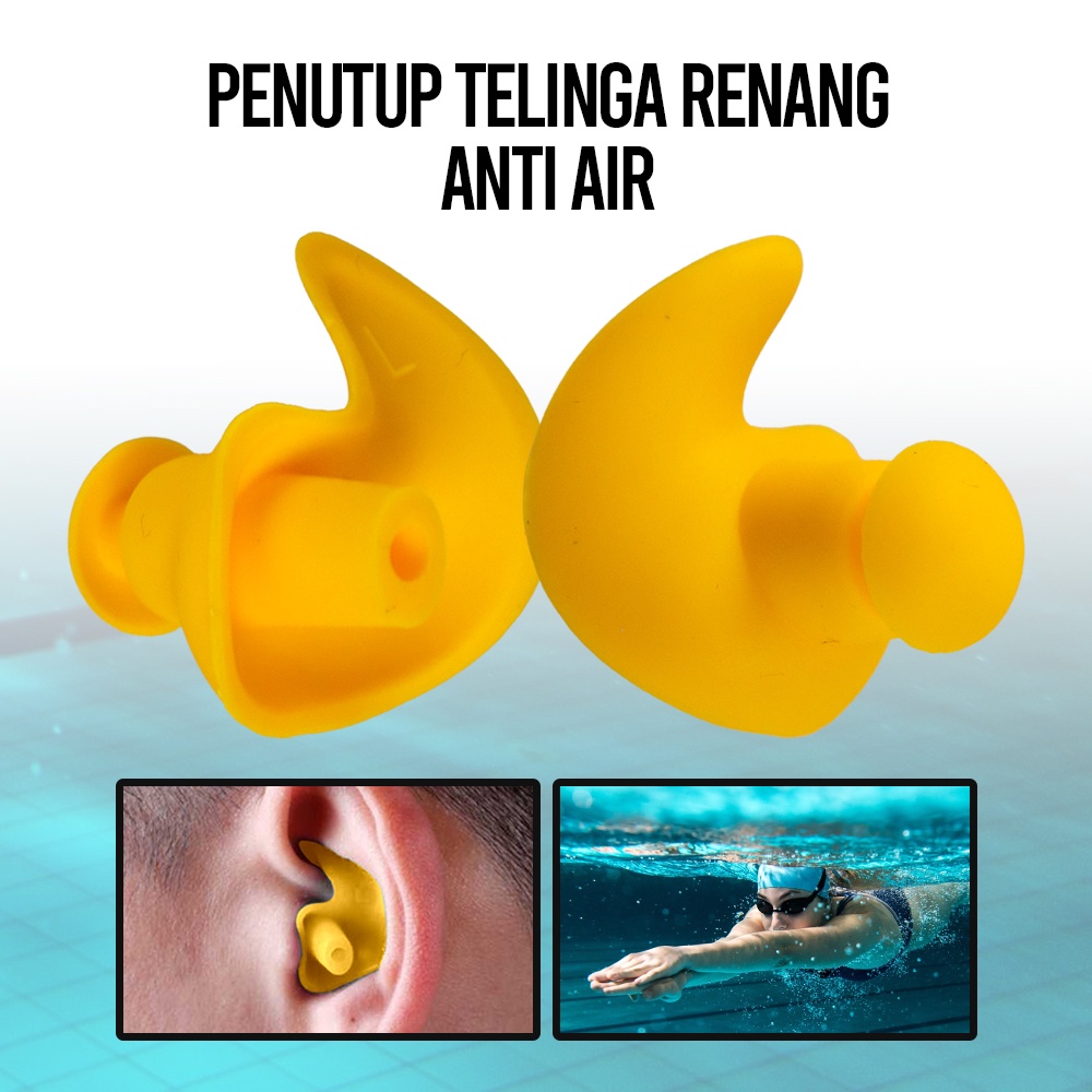 Penutup Telinga Ear Plug Renang Anti Air - 00NT - OMHZC9YL Yellow