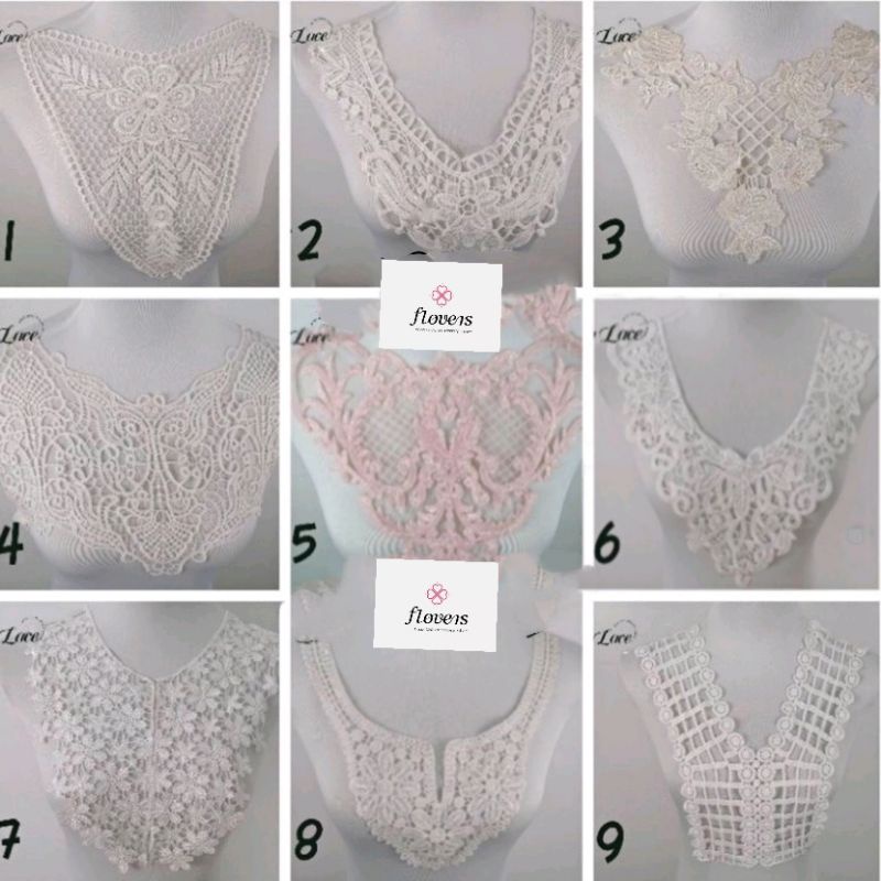 Kerah Renda Jahit Import