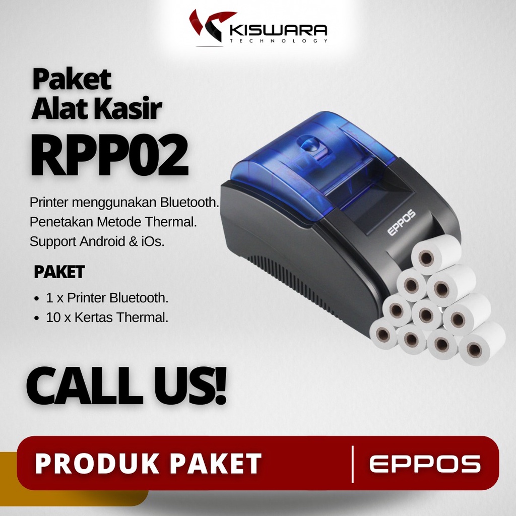 Paket Alat Kasir Printer RPP02 + 10Pc Kertas Thermal