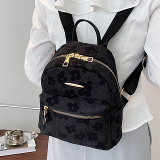 Floral Pattern Metal Decor Functional Backpack Bag 10015