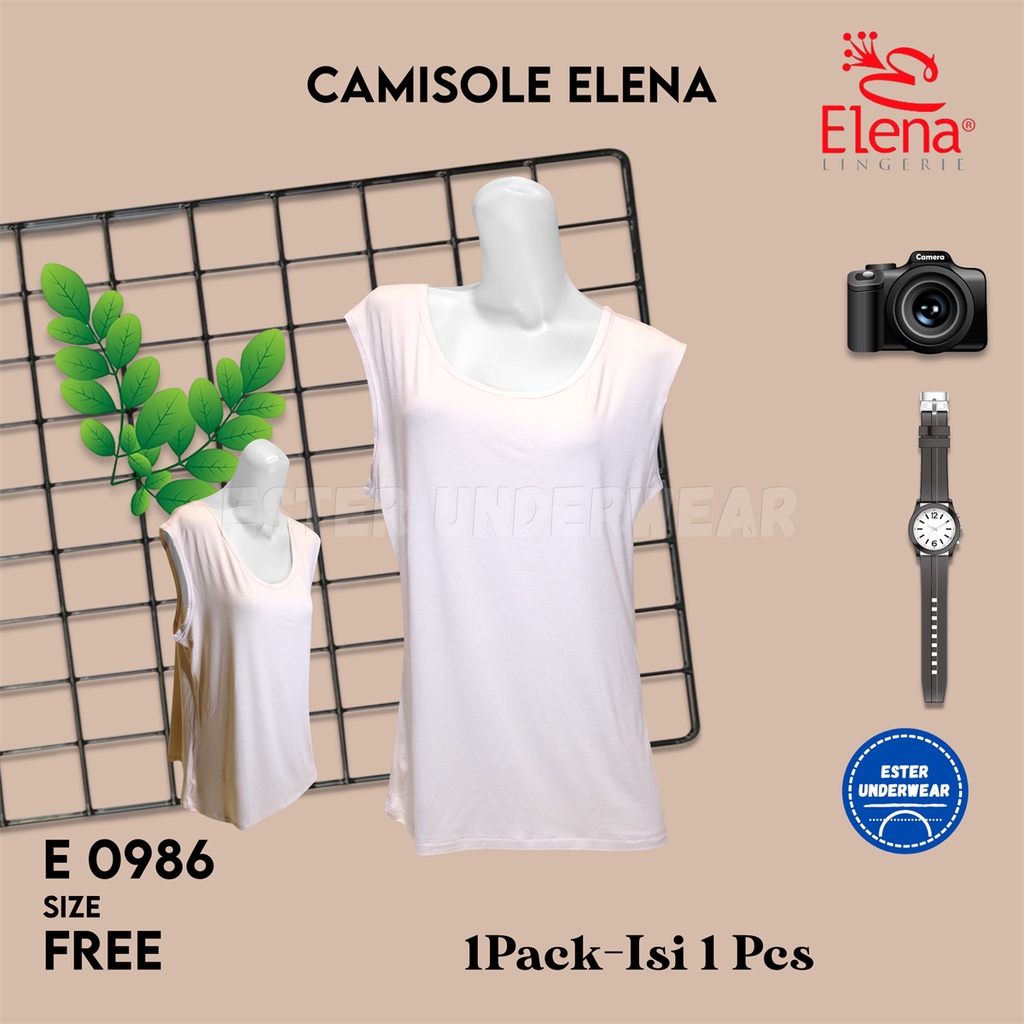 Elena Tanktop Singlet Wanita Jumbo Katun Modal E 0896 Isi 1Pcs