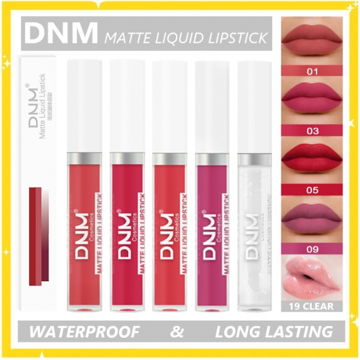 DNM Liquid Lipstik Matte Lipstick Long Lasting Matte 19 Colour Tahan Lama LA082