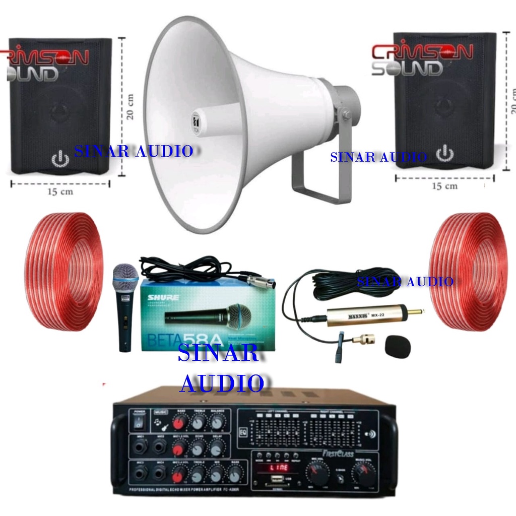 PAKET TOA KOMPLIT SPEAKER OUTDOOR INDOOR PAKET TOA SOUND SYSTEM MASJID