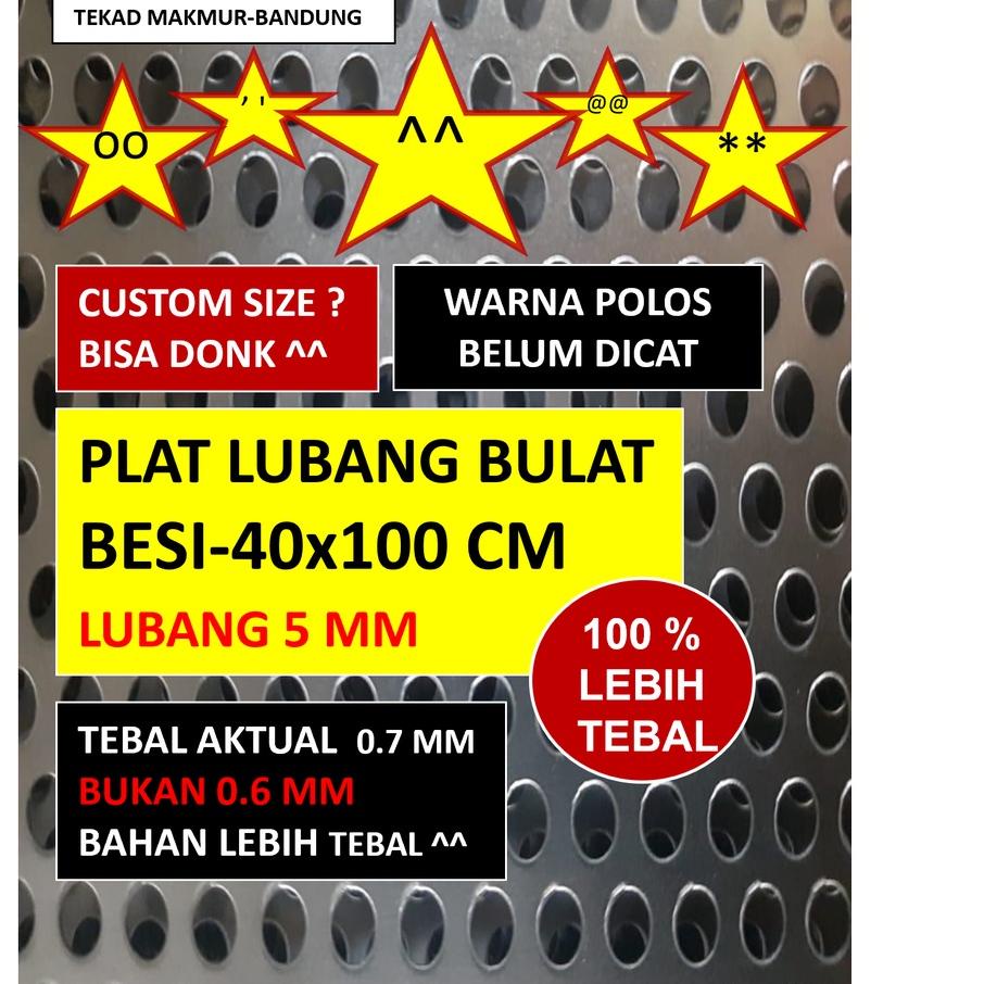 ✦ Plat  - Lubang 5 mm - Plat Besi Ram Speaker - Bulat Tebal 0.8 mm - Ram Grill Plat Lubang ♠