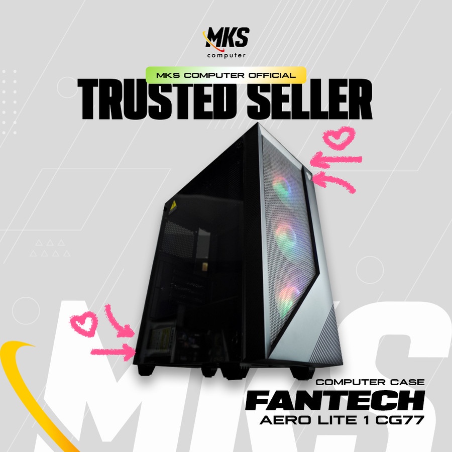 FANTECH GAMING CASE AERO LITE 1 CG77 include 3 RGB fan