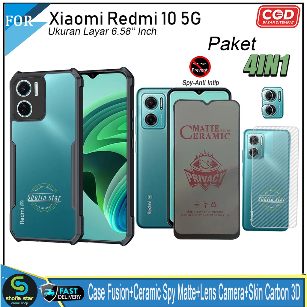 Promo 4in1 Case Xiaomi Redmi 10 5G Redmi 10 2022 Note 10 Note 10s Note 10 Pro Note 11 Note 11s Softcase Fusion Shockproof Transparan Protect Casing