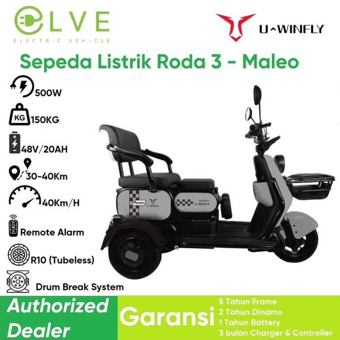 Uwinfly Motor Listrik Maleo Roda 3 Electric Motor Bike Maleo Series