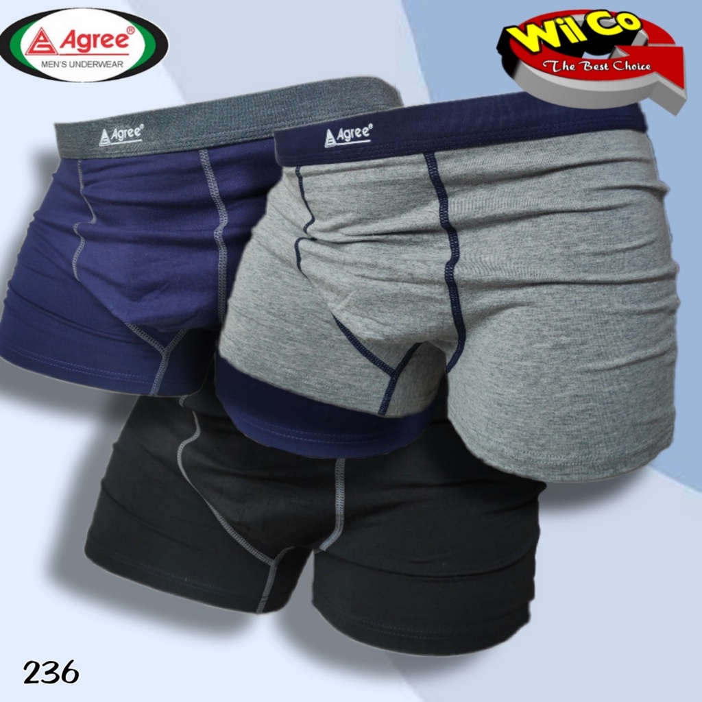 K236 - [Harga Per 1 Potong] CELANA DALAM [BOXER] PRIA AGREE SIZE M - XL